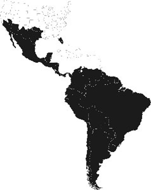 Distribution of Apis mellifera scutelatta in the Americas as of 2007