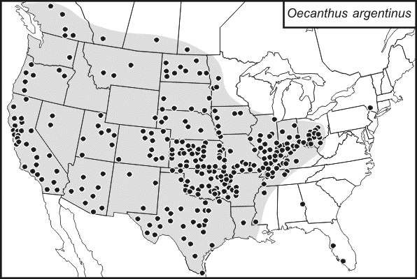 distribution map for Oecanthus argentinus