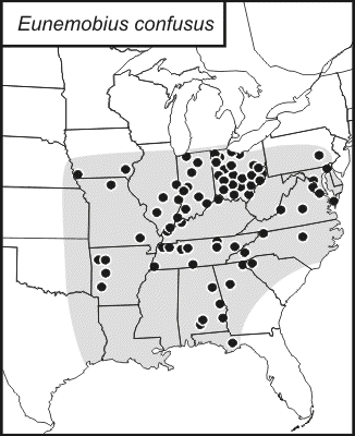distribution map for Eunemobius confusus