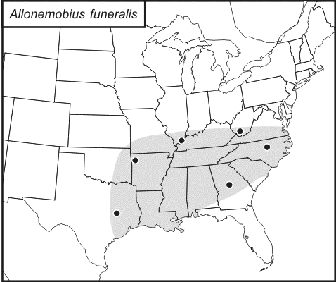 distribution map for Allonemobius funeralis